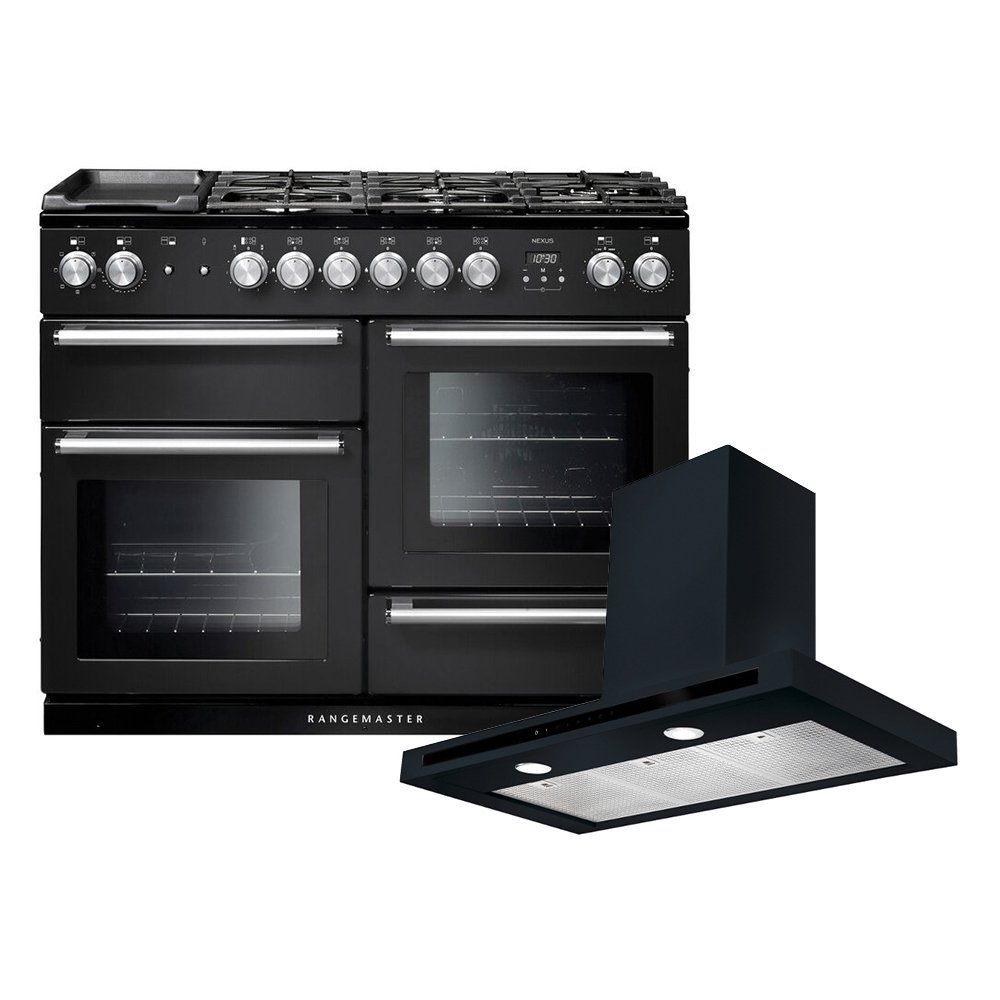 Rangemaster Nexus Dual Fuel Range Cooker & Hood Pack, A Rated