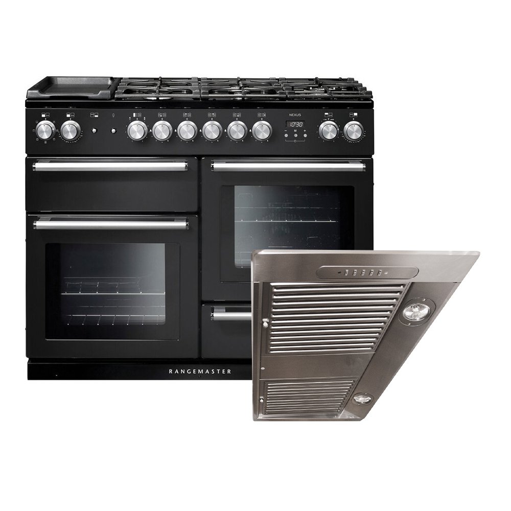 Rangemaster Nexus Dual Fuel Range Cooker & Hood Pack, A Rated
