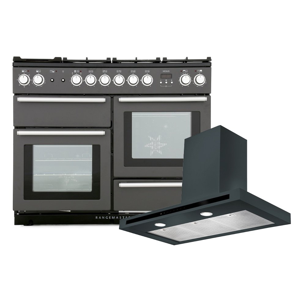 Rangemaster Nexus Dual Fuel Range Cooker & Hood Pack, A Rated