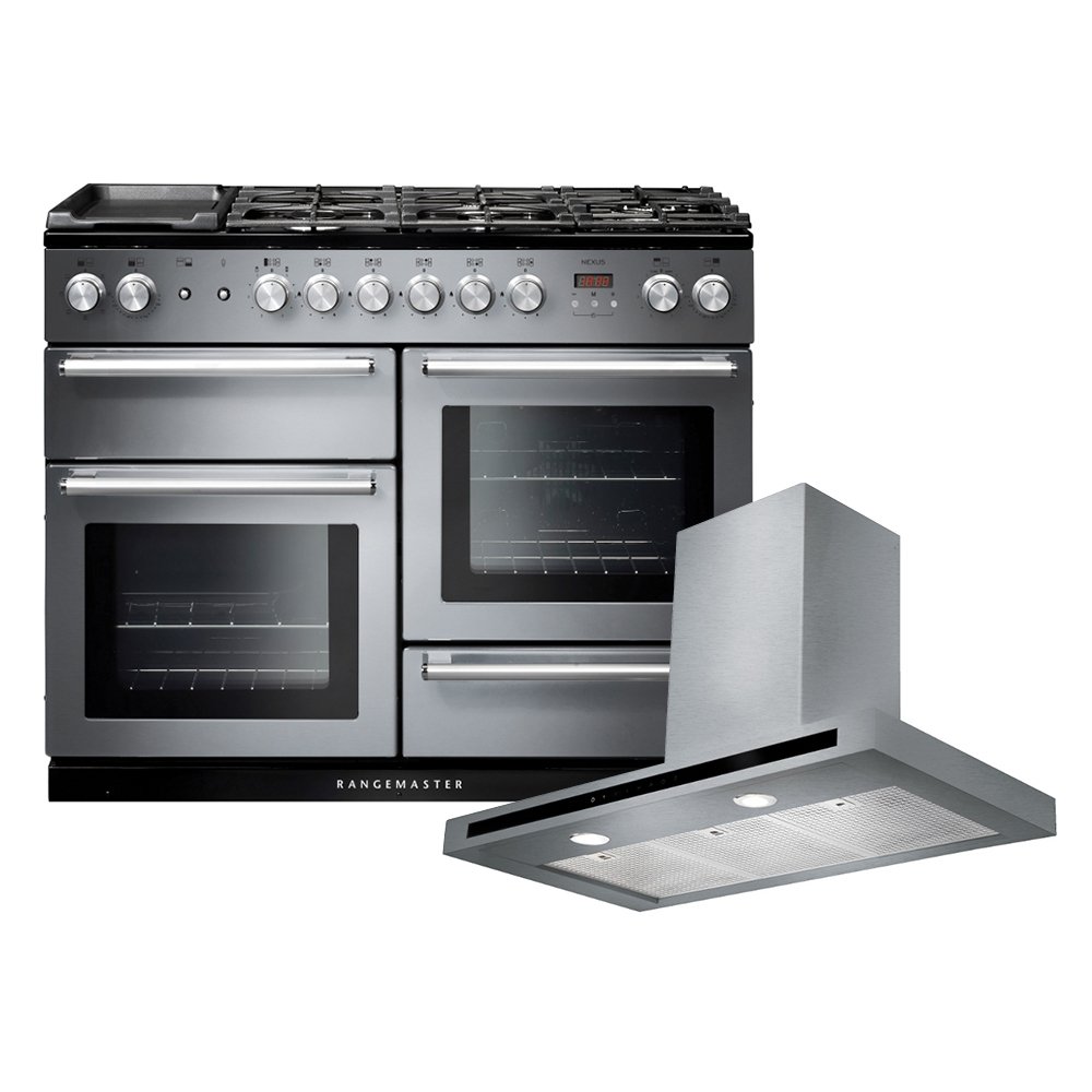 Rangemaster Nexus Dual Fuel Range Cooker & Hood Pack, A Rated
