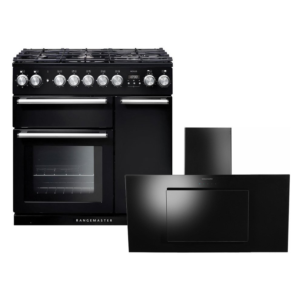 Rangemaster Nexus Dual Fuel Range Cooker & Hood Pack, A Rated