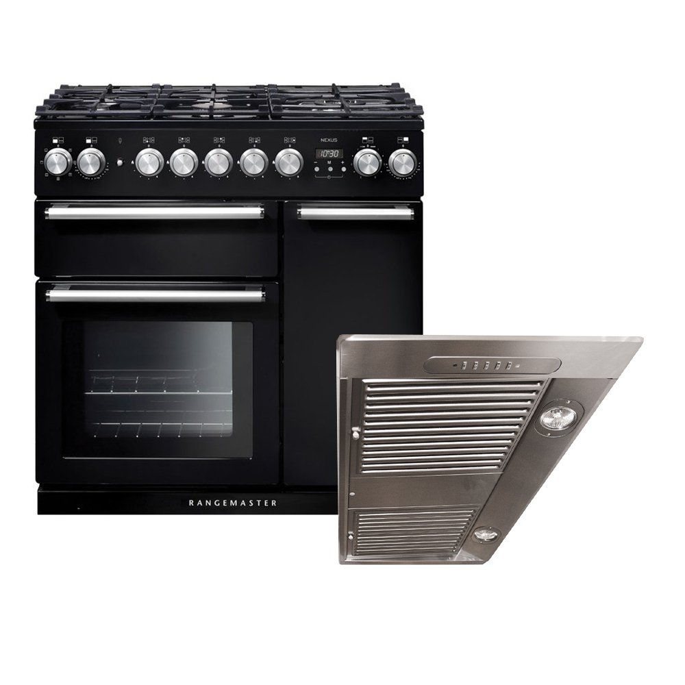 Rangemaster Nexus Dual Fuel Range Cooker & Hood Pack, A Rated