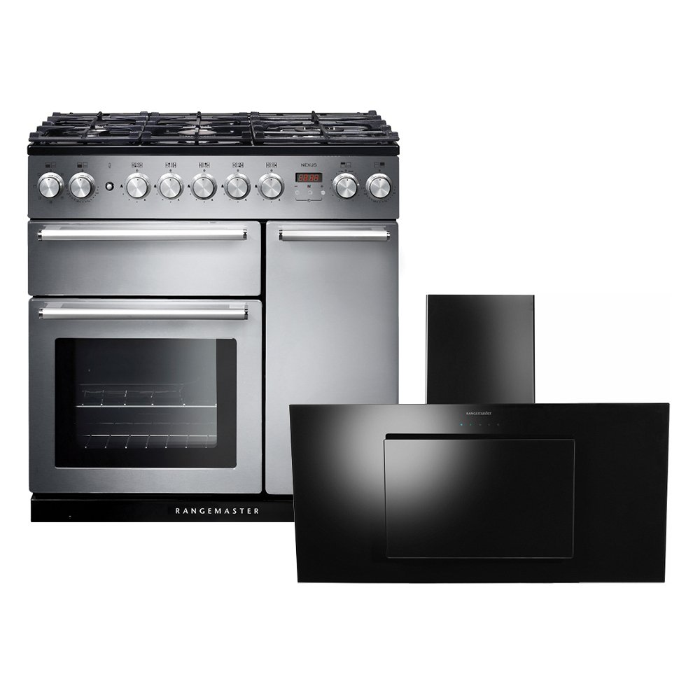 Rangemaster Nexus Dual Fuel Range Cooker & Hood Pack, A Rated