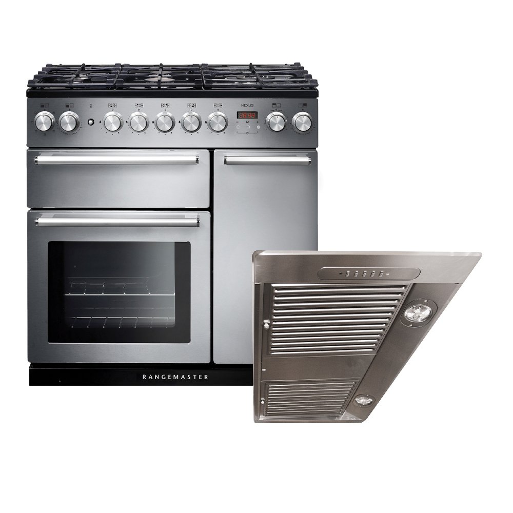 Rangemaster Nexus Dual Fuel Range Cooker & Hood Pack, A Rated