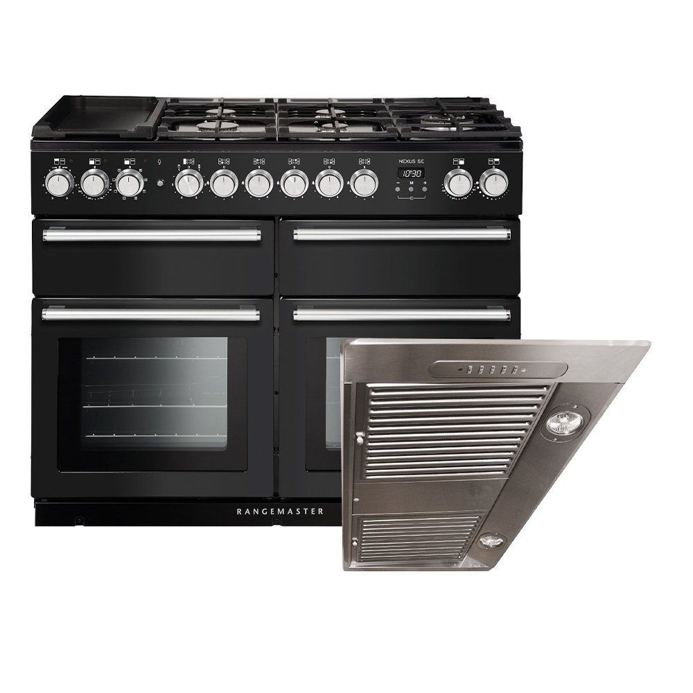 Rangemaster Nexus Dual Fuel Range Cooker & Hood Pack, A Rated