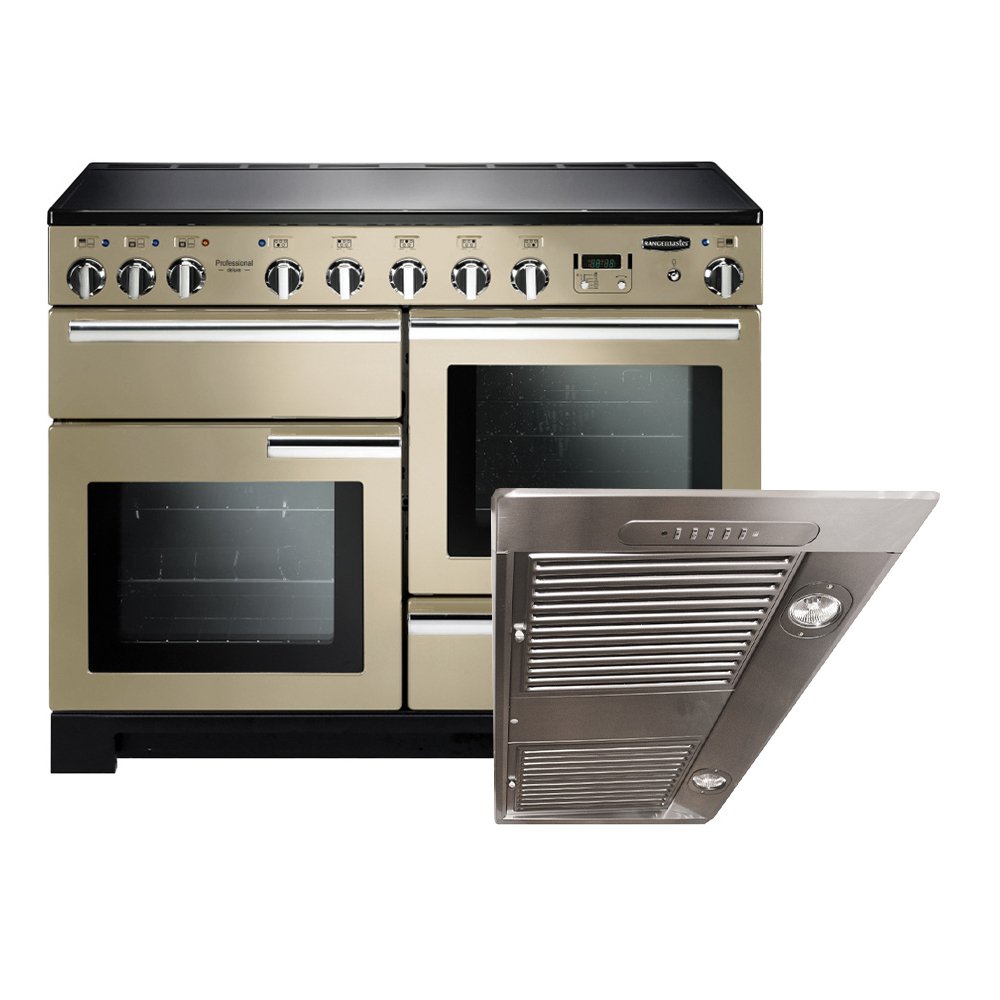Rangemaster Professional Deluxe Induction Range Cooker & Hood Pack, A Rated