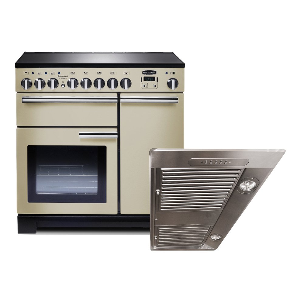 Rangemaster Professional Deluxe Induction Range Cooker & Hood Pack, A Rated