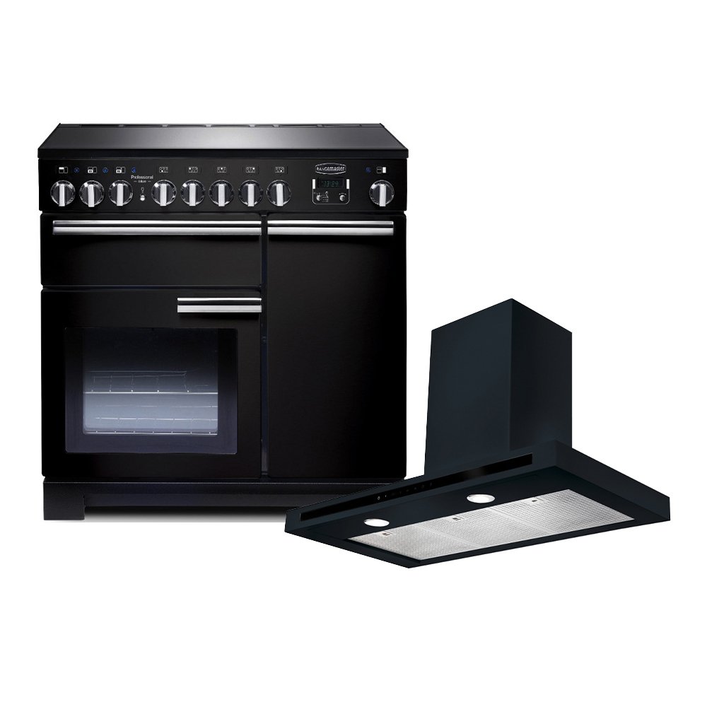 Rangemaster Professional Deluxe Induction Range Cooker & Hood Pack, A Rated