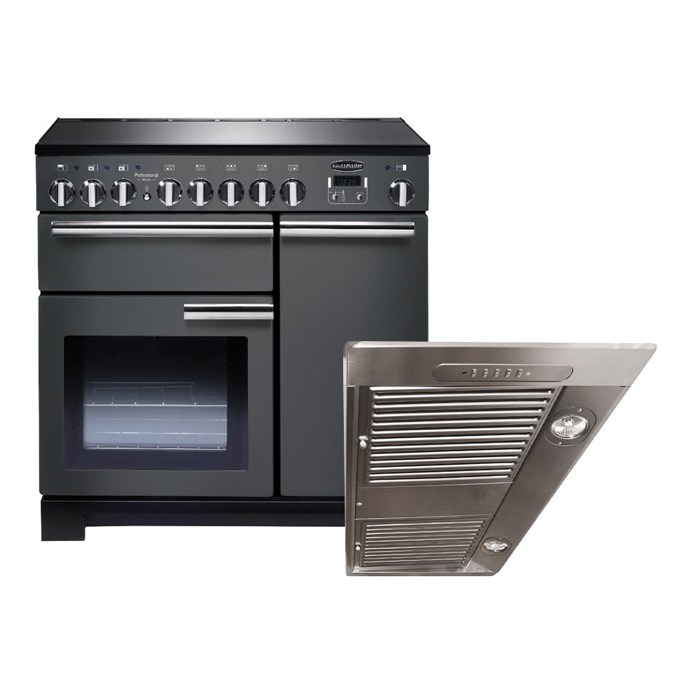 Rangemaster Professional Deluxe Induction Range Cooker & Hood Pack, A Rated
