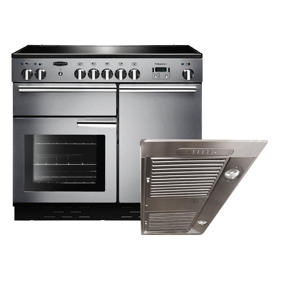 Rangemaster Professional Plus Ceramic Range Cooker & Hood Pack, A Rated