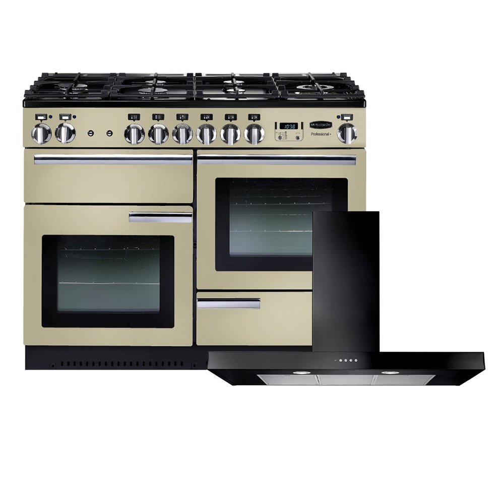 Rangemaster Professional Plus  Dual Fuel Range Cooker & Hood Pack, A Rated