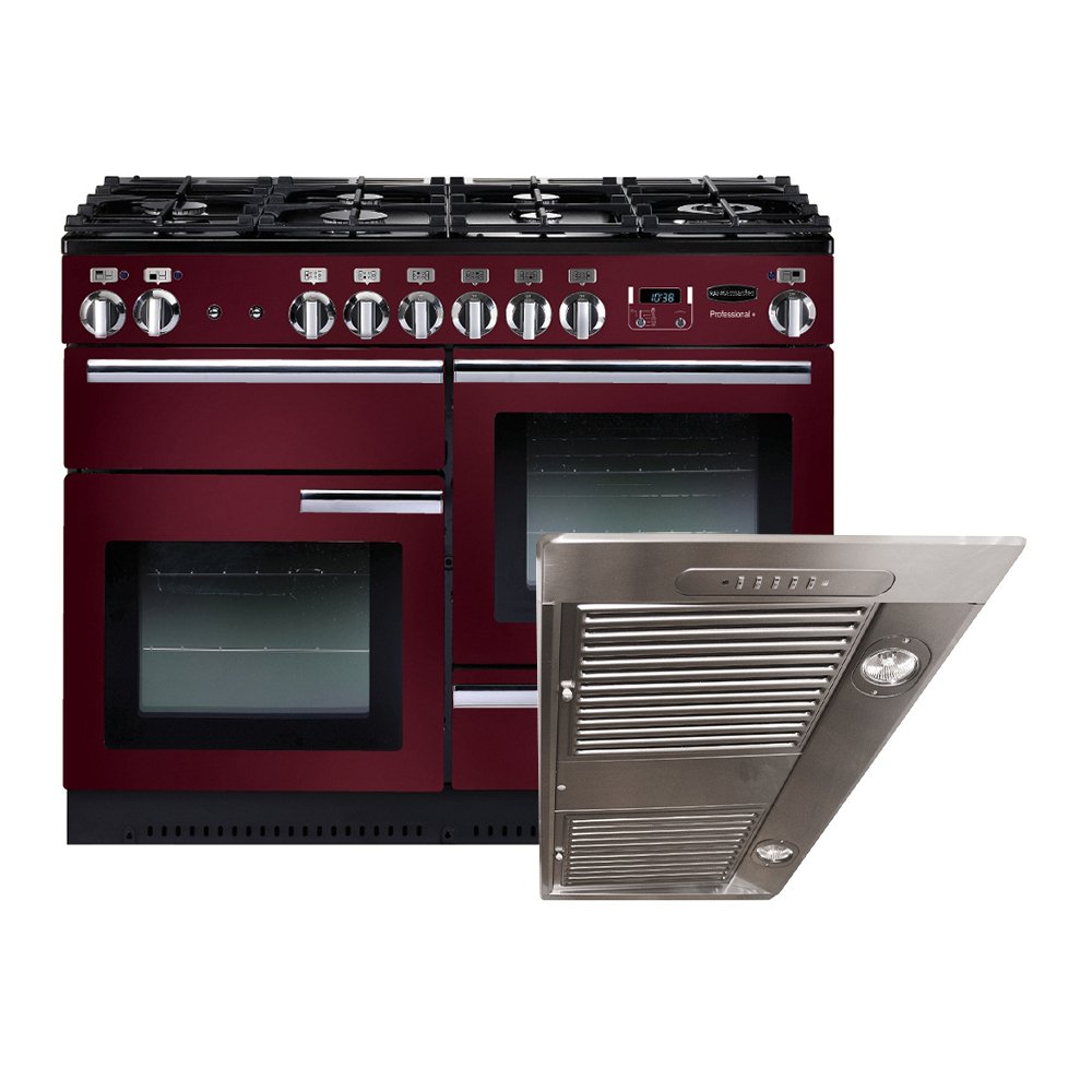 Rangemaster Professional Plus  Dual Fuel Range Cooker & Hood Pack, A Rated