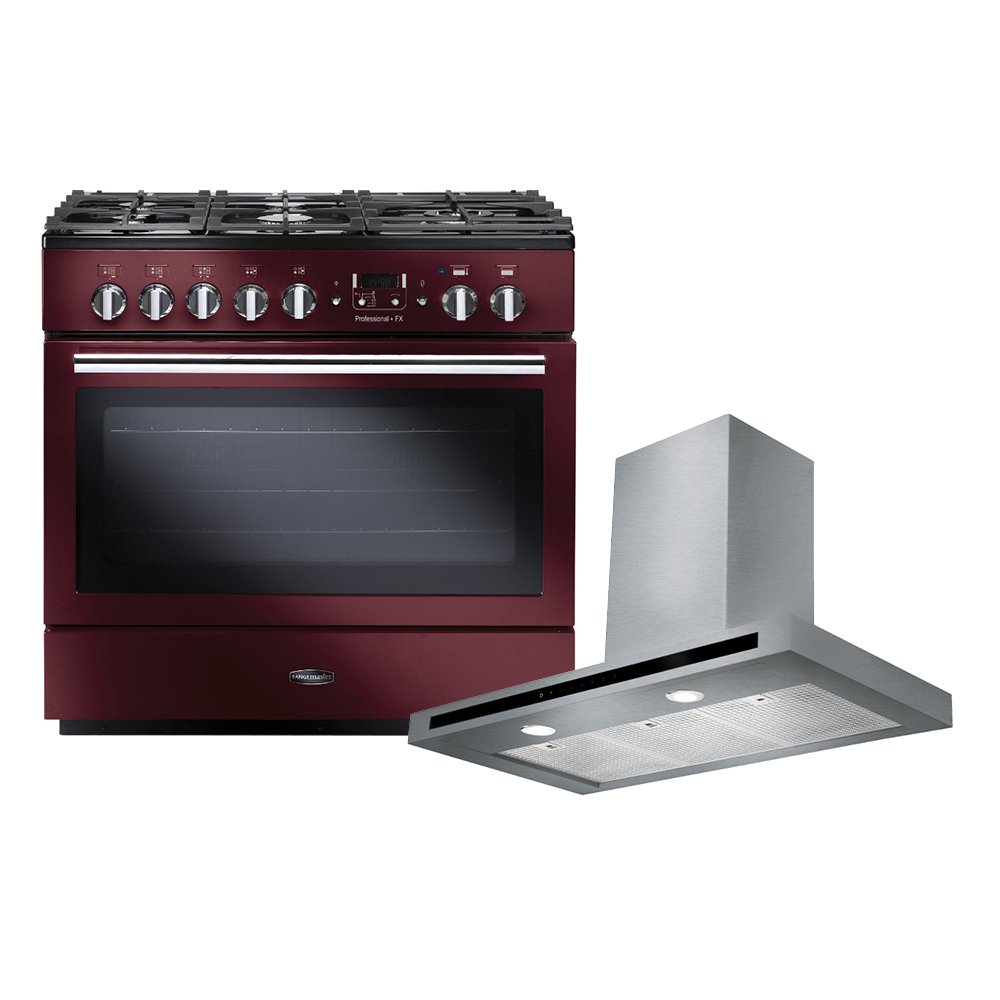 Rangemaster Professional Plus FX Dual Fuel Range Cooker & Hood Pack, A Rated