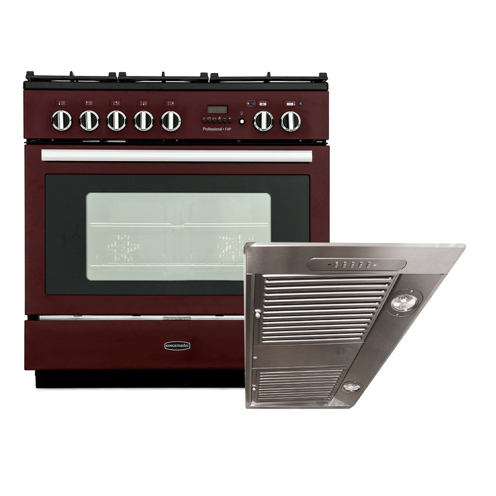 Rangemaster Professional Plus FXP Dual Fuel Range Cooker & Hood Pack, A Rated