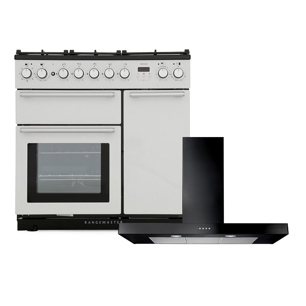 Rangemaster Nexus Dual Fuel Range Cooker & Hood Pack, A Rated