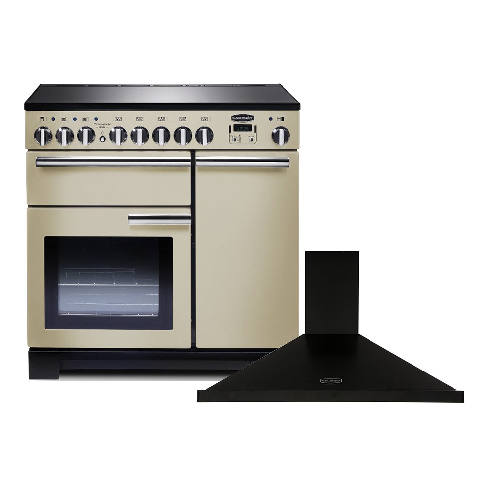 Rangemaster Professional Deluxe Induction Fuel Range Cooker & Hood Pack, A Rated