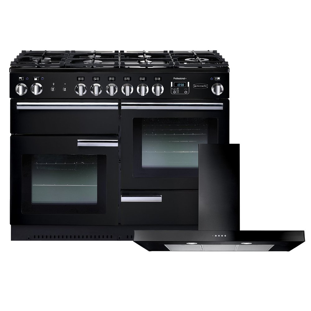 Rangemaster Professional Plus Dual Fuel Range Cooker & Hood Pack, A Rated