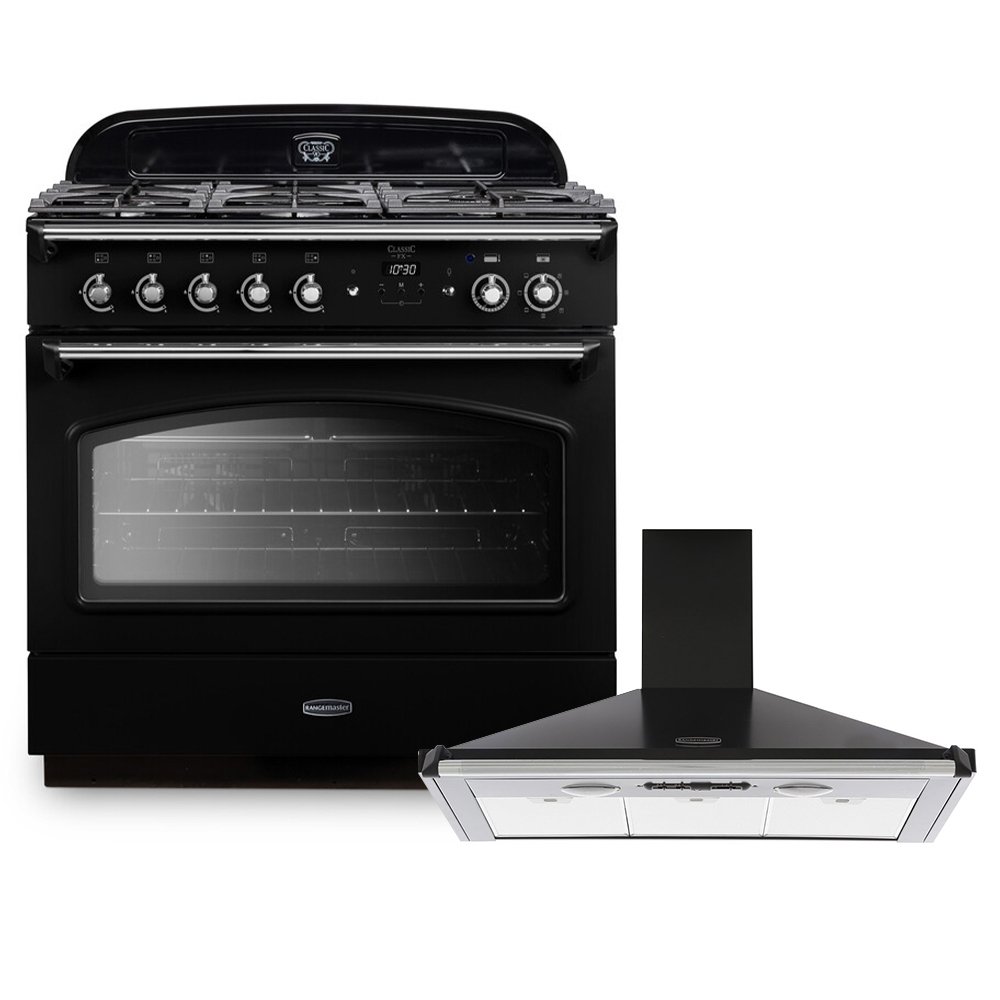 Rangemaster Classic FX Dual Fuel Range Cooker & Hood Pack, A Rated