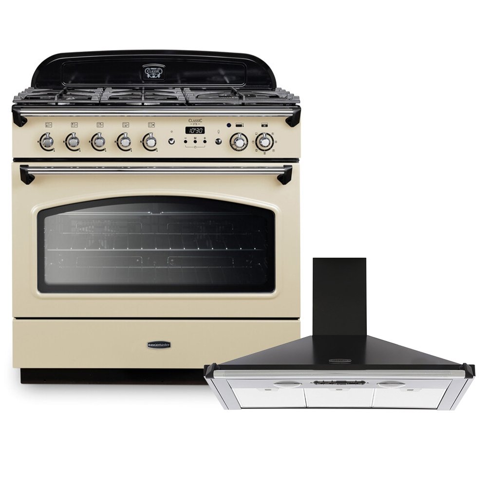 Rangemaster Classic FX Dual Fuel Range Cooker & Hood Pack, A Rated