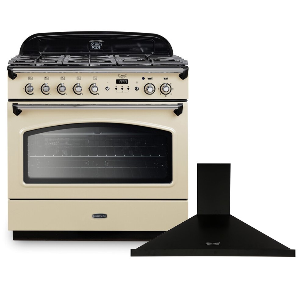 Rangemaster Classic FX Dual Fuel Range Cooker & Hood Pack, A Rated