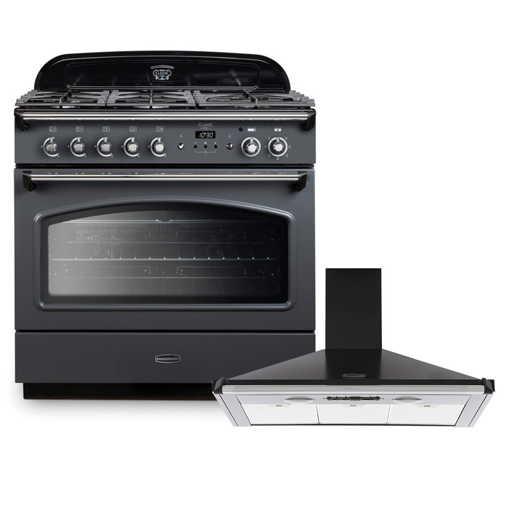 Rangemaster Classic FX Dual Fuel Range Cooker & Hood Pack, A+++ Rated