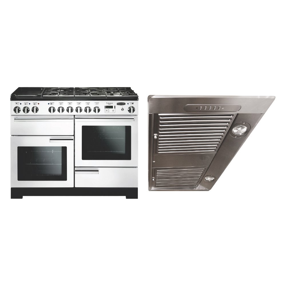 Rangemaster Professional Deluxe Dual Fuel Range Cooker & Hood Pack