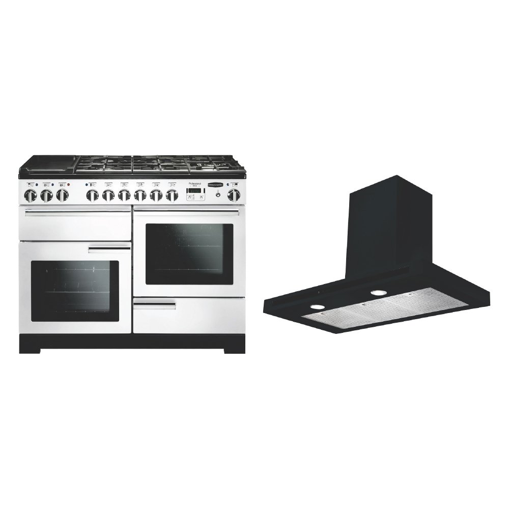 Rangemaster Professional Deluxe Dual Fuel Range Cooker & Hood Pack