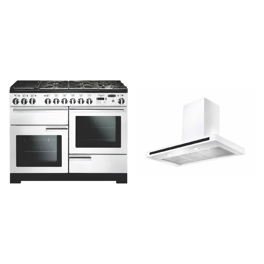 Rangemaster Professional Deluxe Dual Fuel Range Cooker & Hood Pack