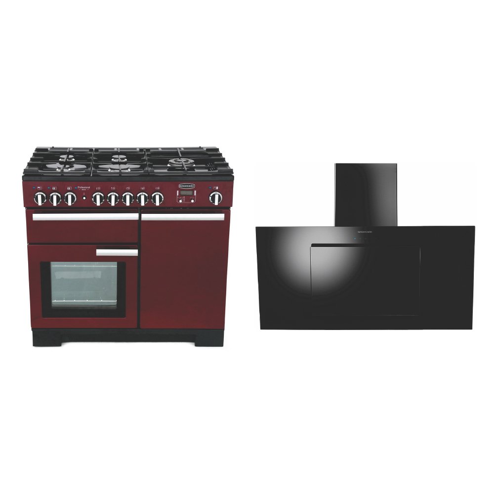 Rangemaster Professional Deluxe Dual Fuel Range Cooker & Hood Pack