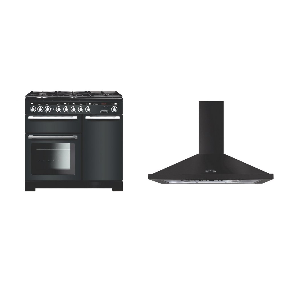 Rangemaster Encore Deluxe Dual Fuel Range Cooker & Hood Pack