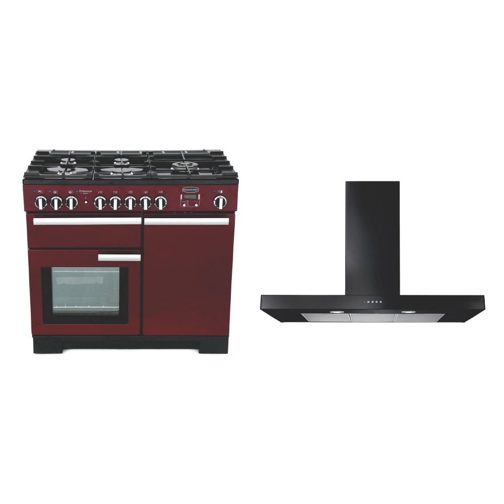 Rangemaster Professional Deluxe Dual Fuel Range Cooker & Hood Pack