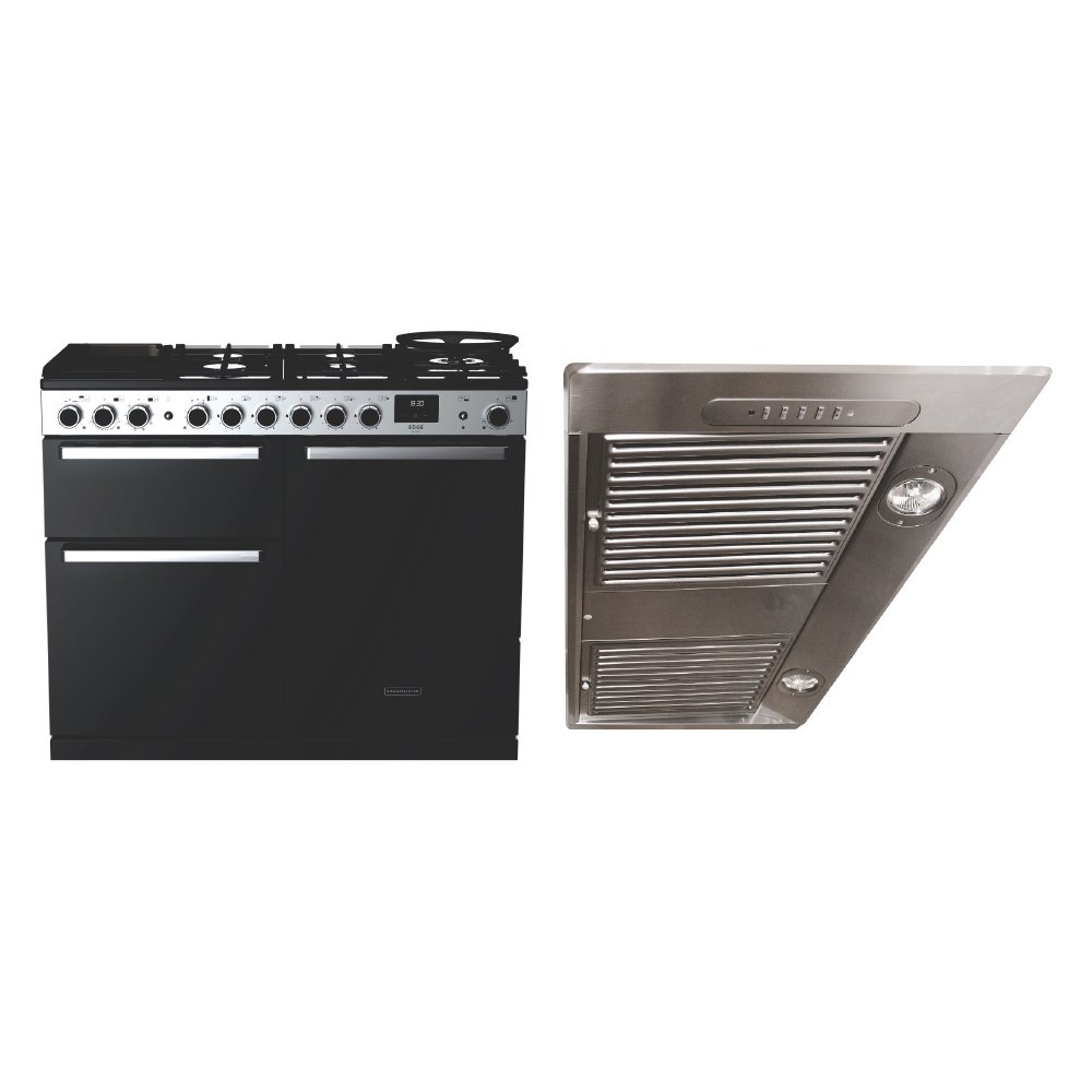 Rangemaster Edge Deluxe Dual Fuel Range Cooker & Hood Pack