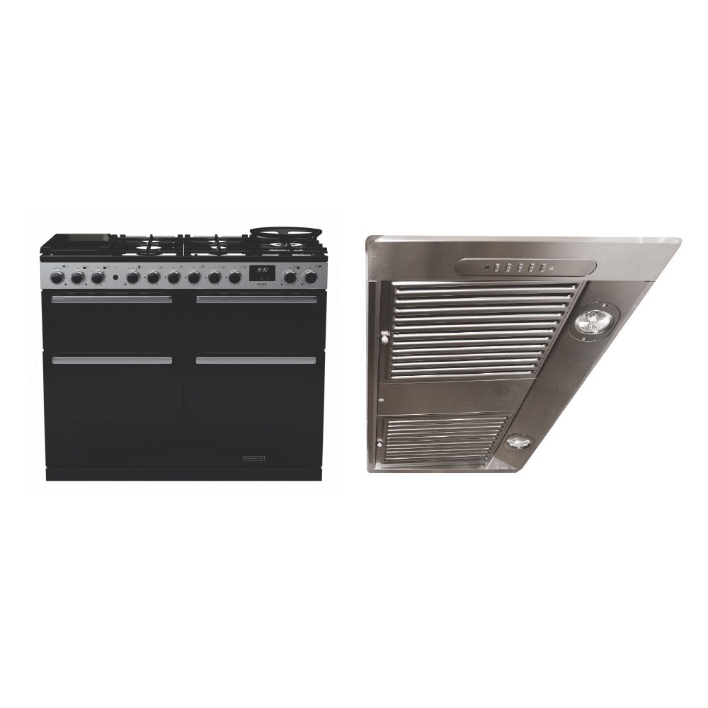Rangemaster Edge Deluxe Dual Fuel Range Cooker & Hood Pack