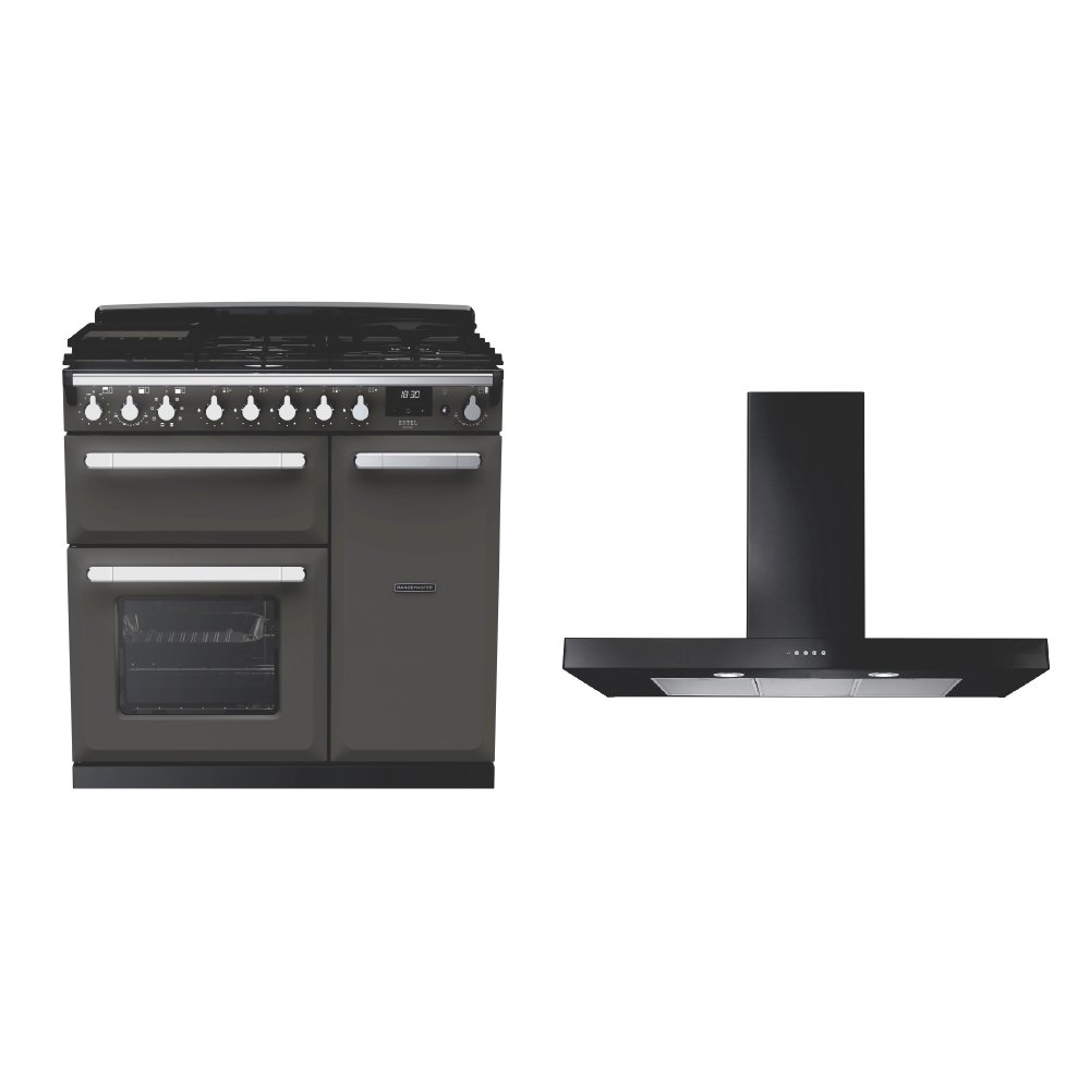 Rangemaster Estel Deluxe Dual Fuel Range Cooker & Hood Pack