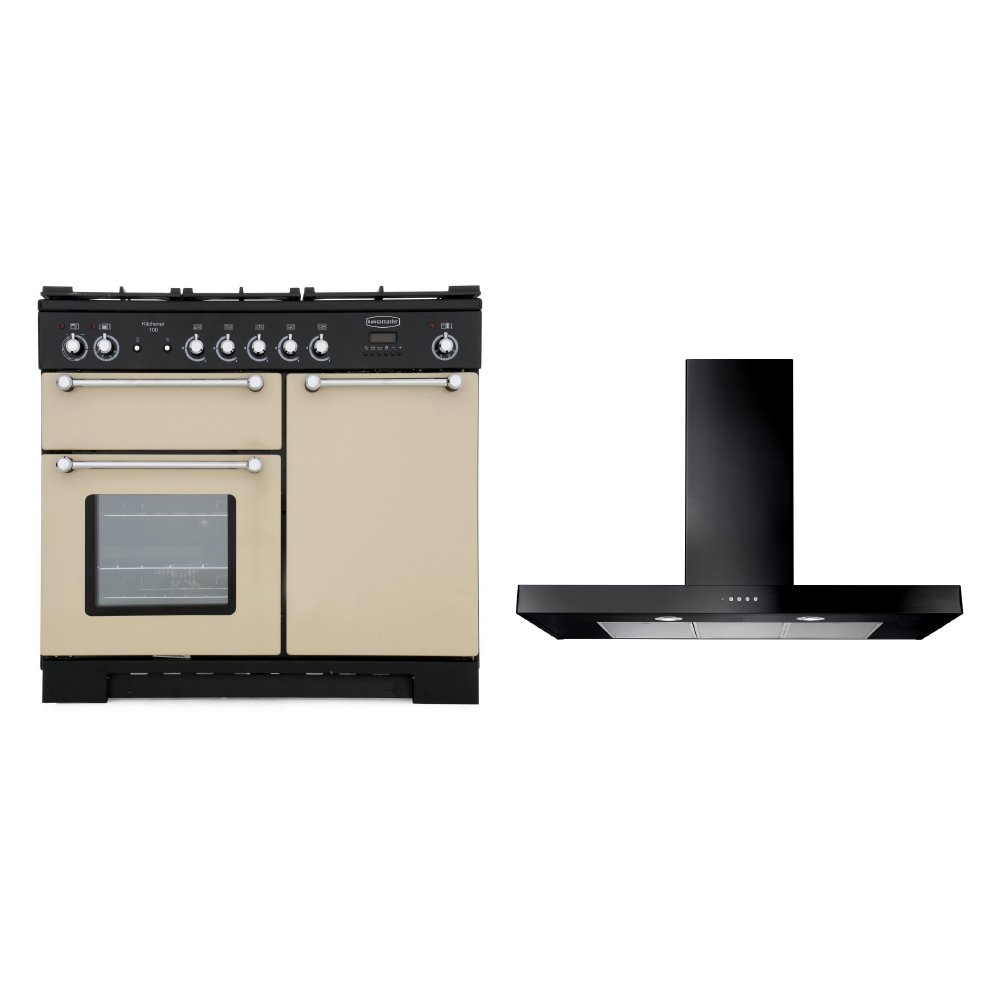 Rangemaster Kitchener Dual Fuel Range Cooker & Hood Pack