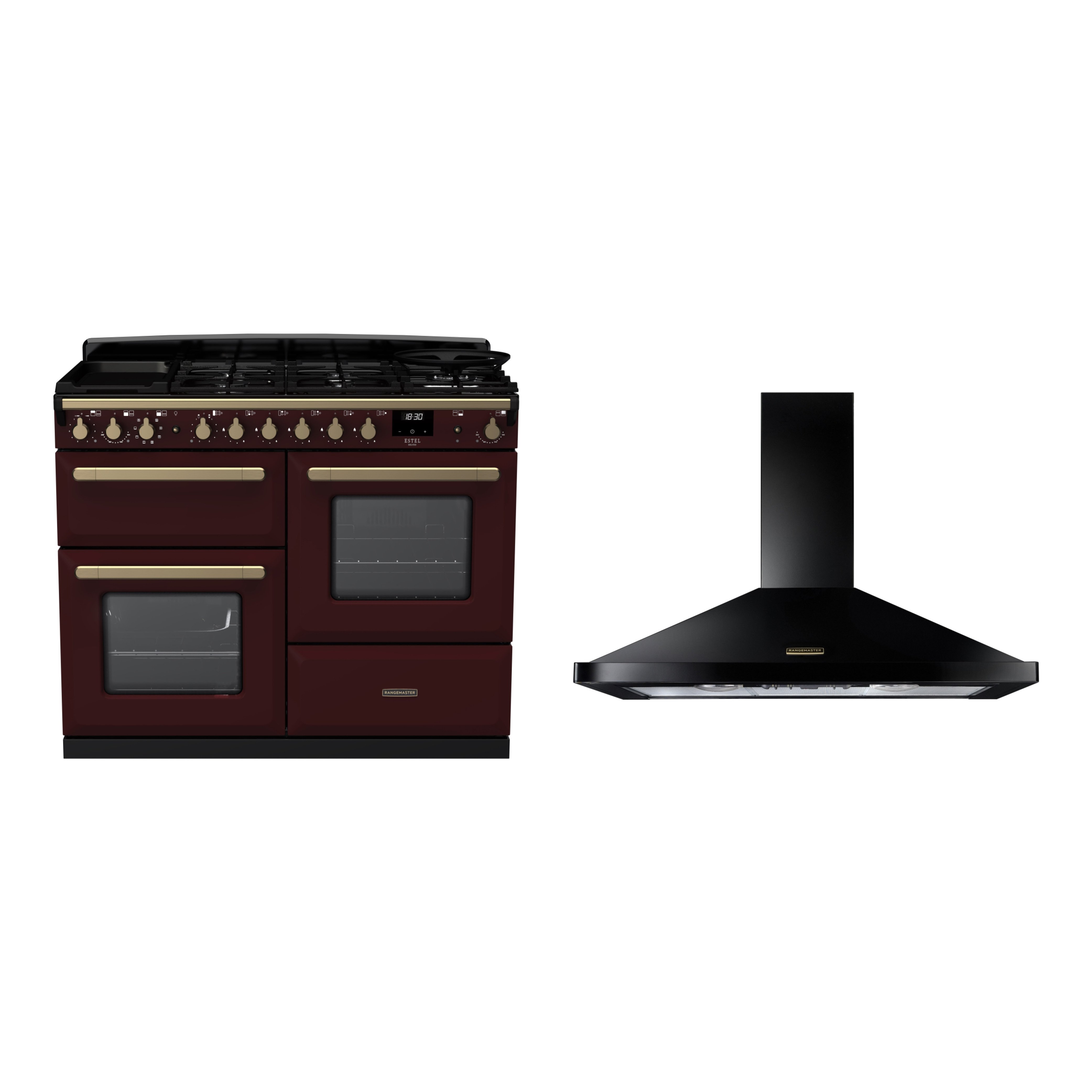 Rangemaster Estel Deluxe Dual Fuel Range Cooker & Hood Pack