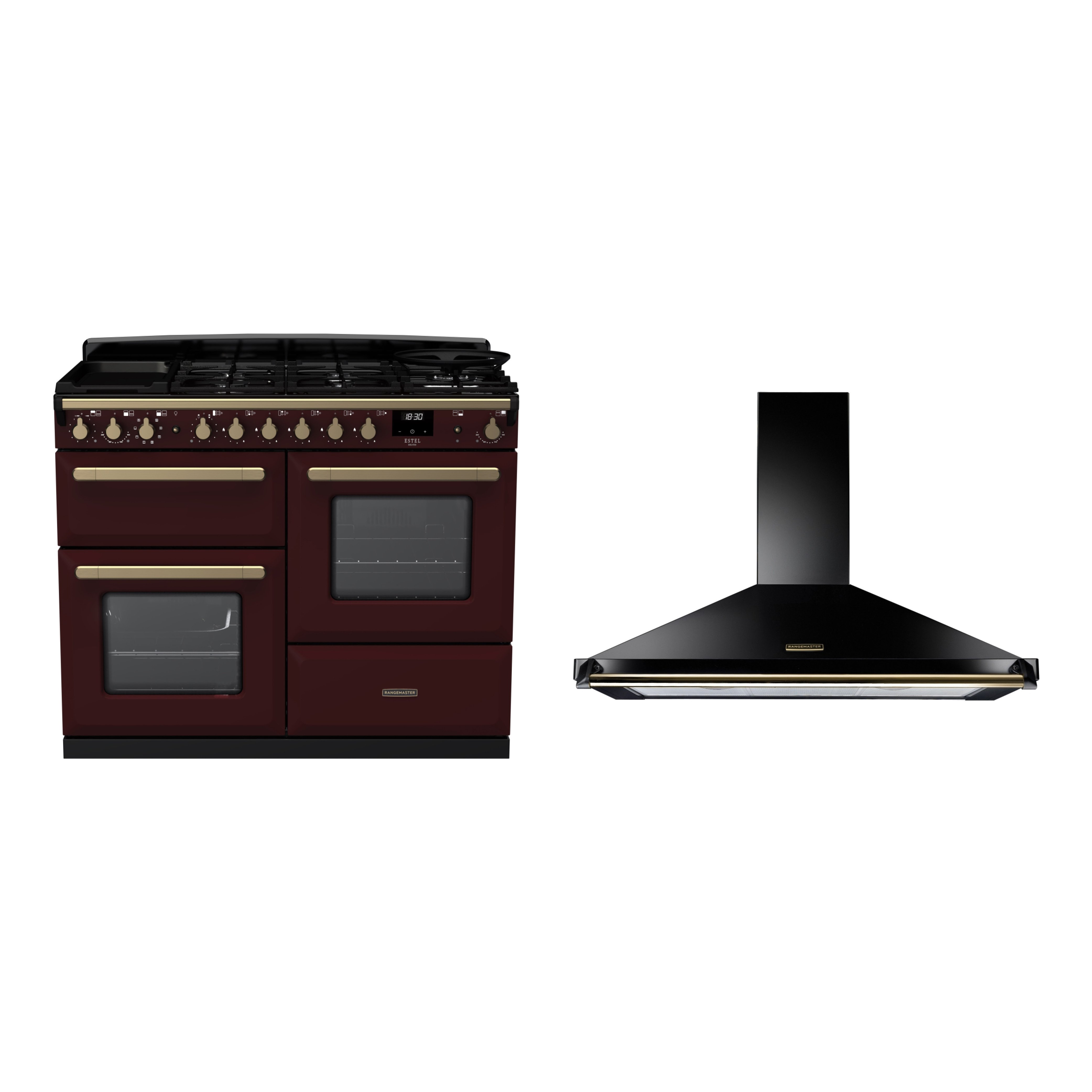 Rangemaster Estel Deluxe Dual Fuel Range Cooker & Hood Pack