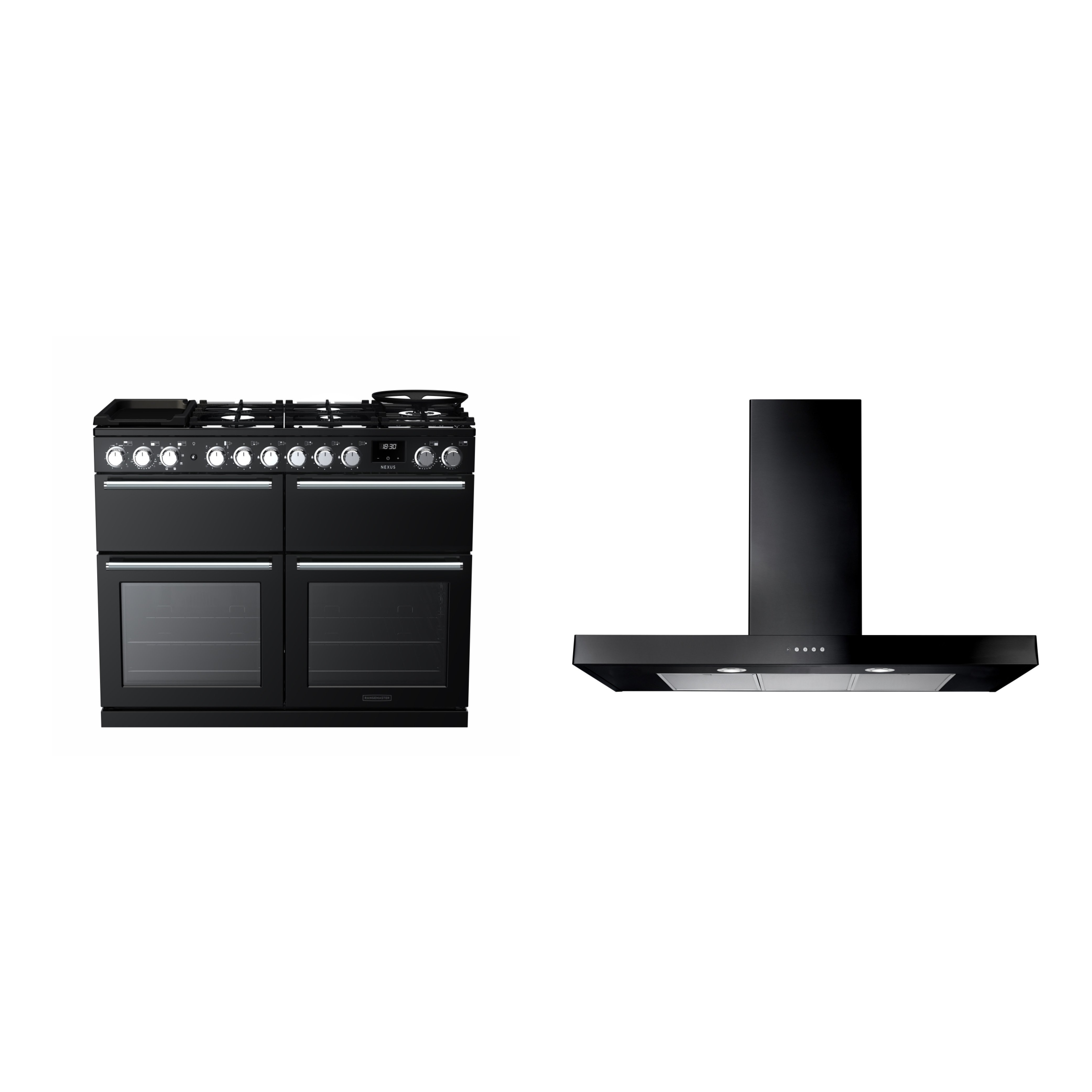 Rangemaster Nexus Deluxe Dual Fuel Range Cooker & Hood Pack