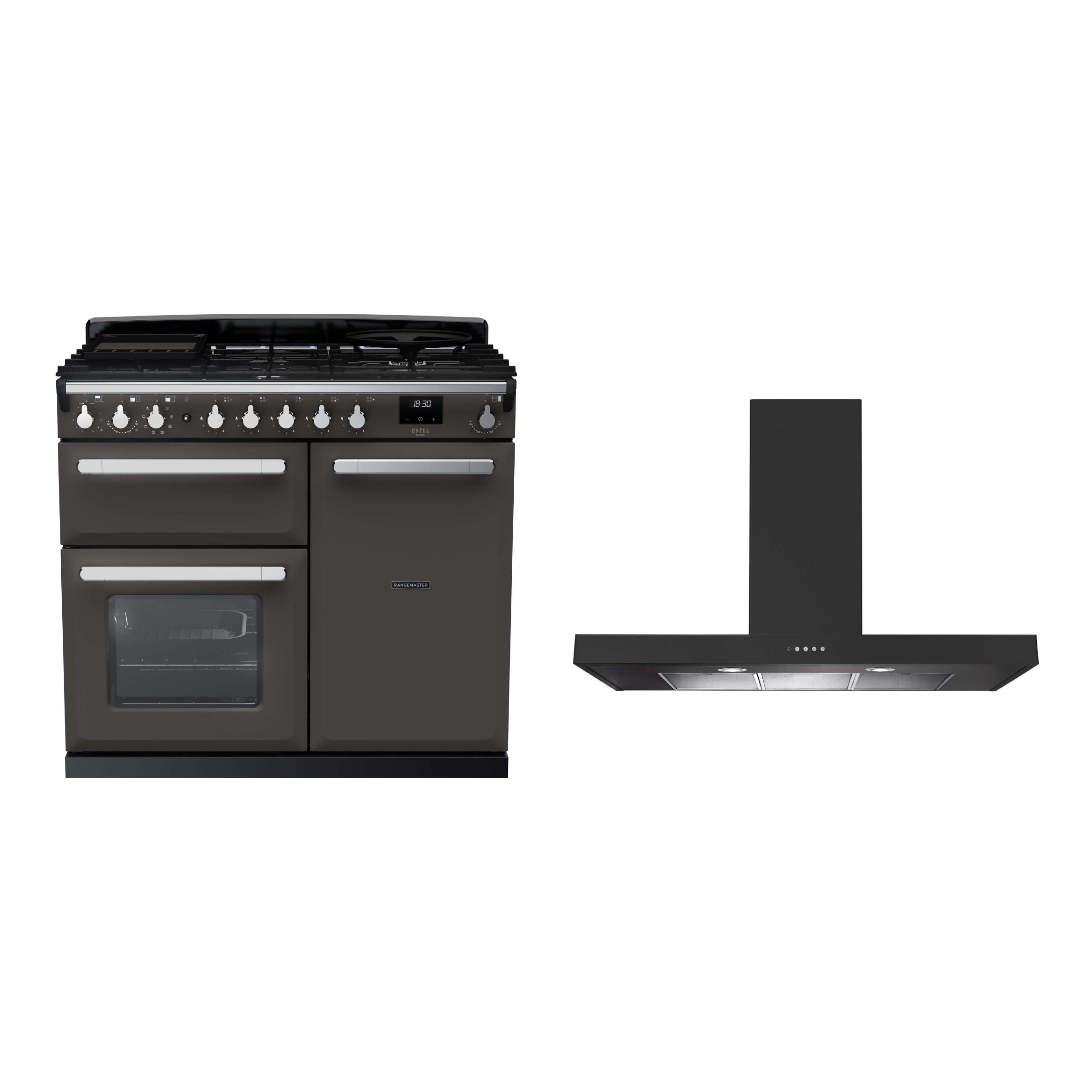 Rangemaster Estel Deluxe Dual Fuel Range Cooker & Hood Pack