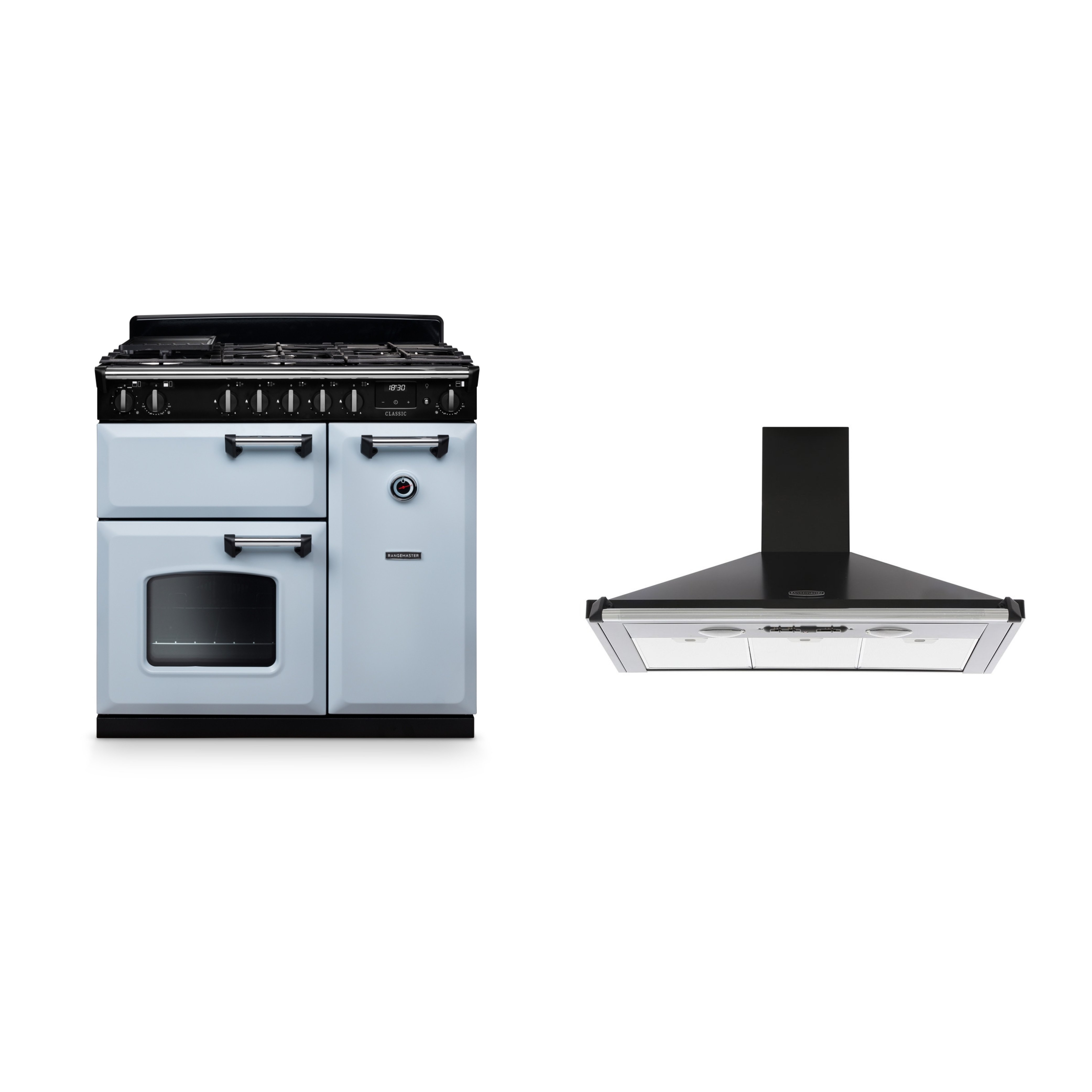 Rangemaster Classic Dual Fuel Range Cooker & Hood Pack