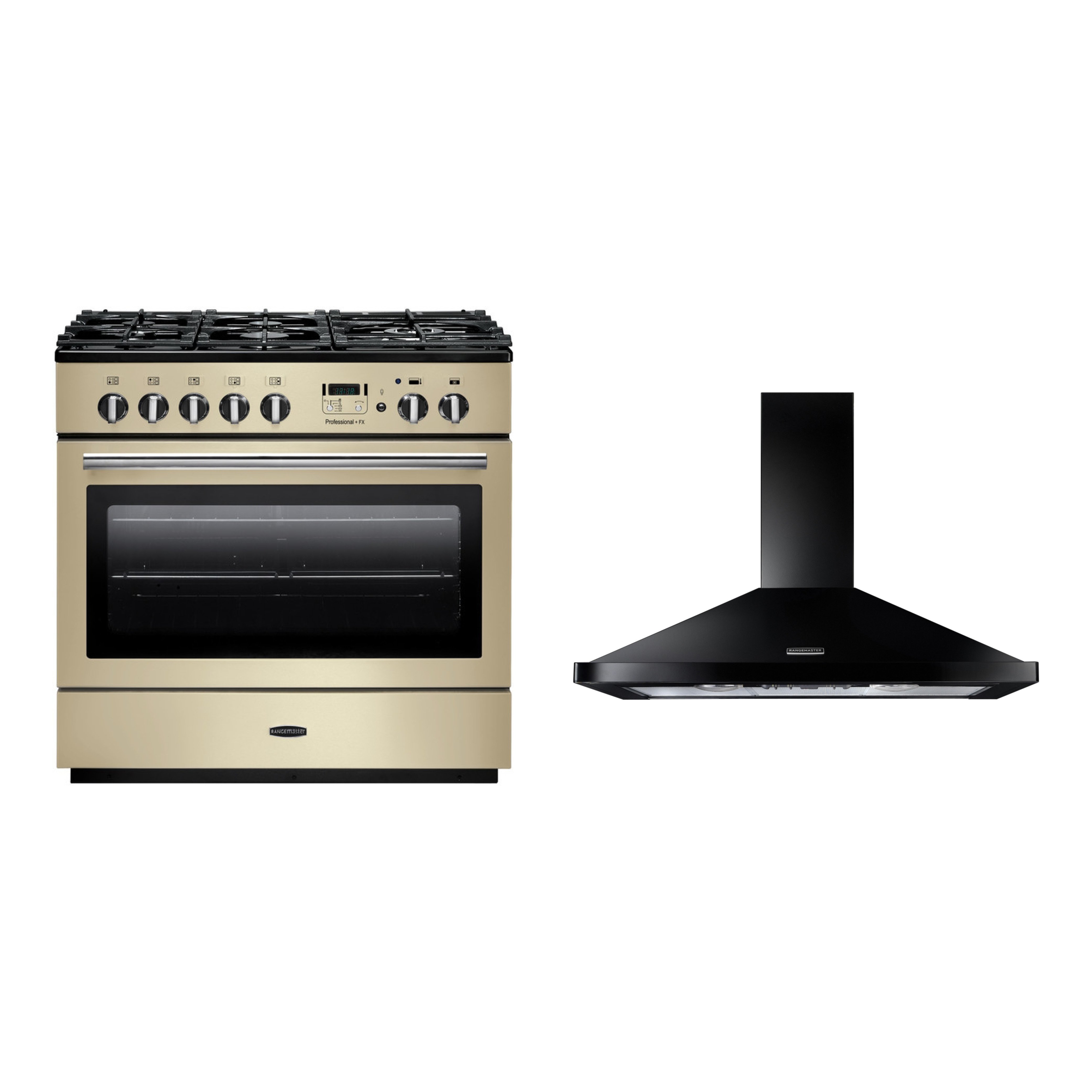 Rangemaster Professional Plus FX Dual Fuel Range Cooker & Hood Pack