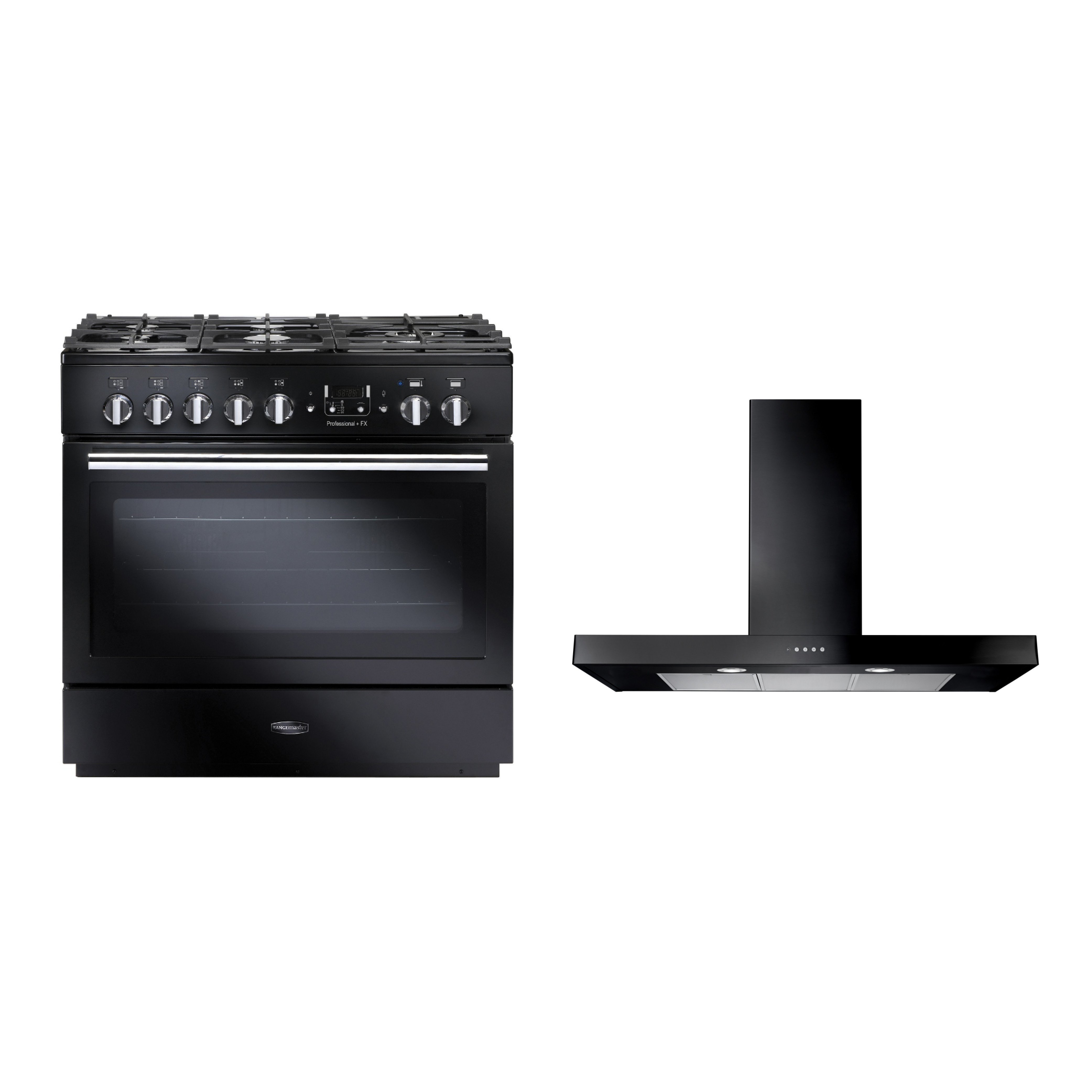Rangemaster Professional Plus FX Dual Fuel Range Cooker & Hood Pack