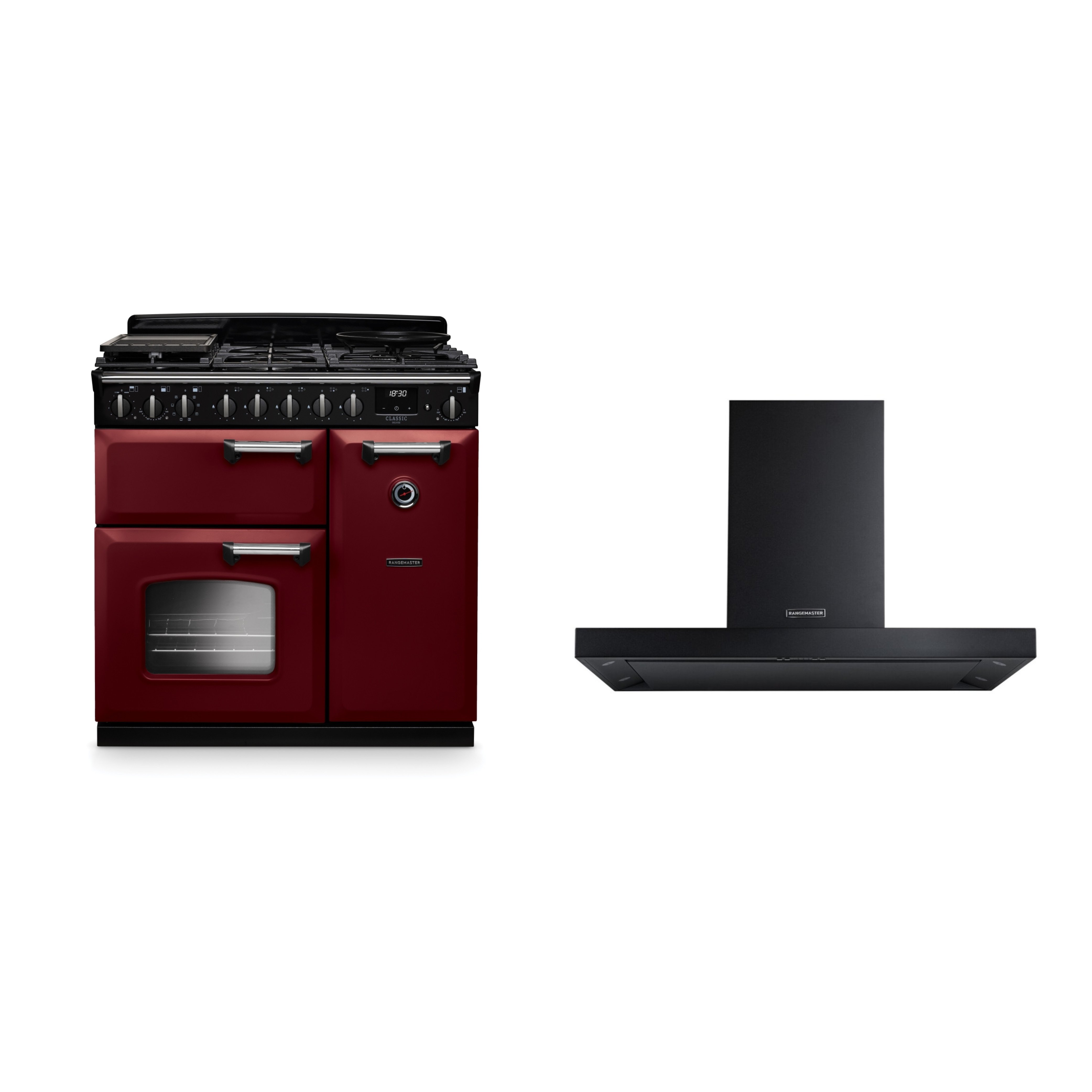 Rangemaster Classic Deluxe Dual Fuel Range Cooker & Hood Pack