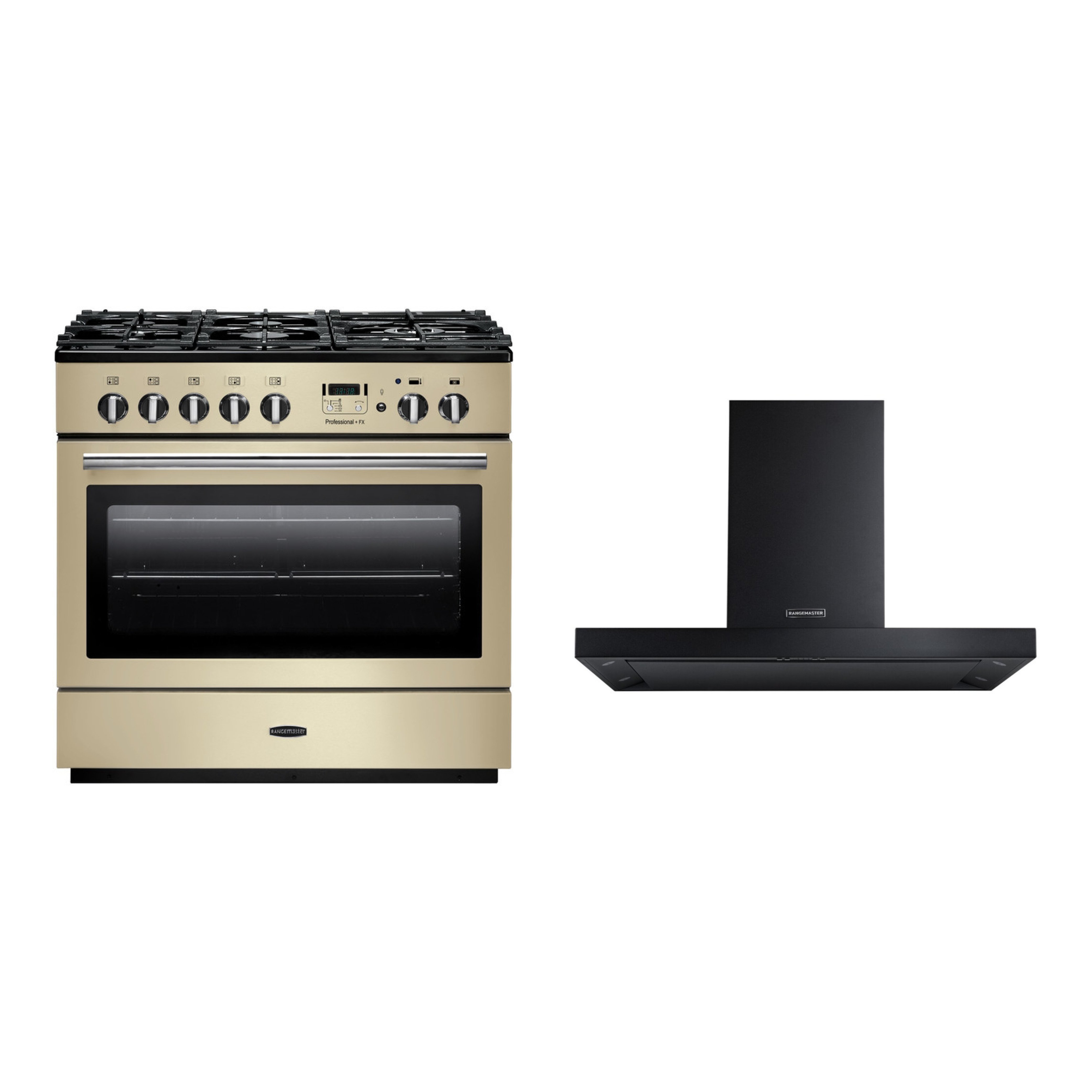 Rangemaster Professional Plus FX Dual Fuel Range Cooker & Hood Pack