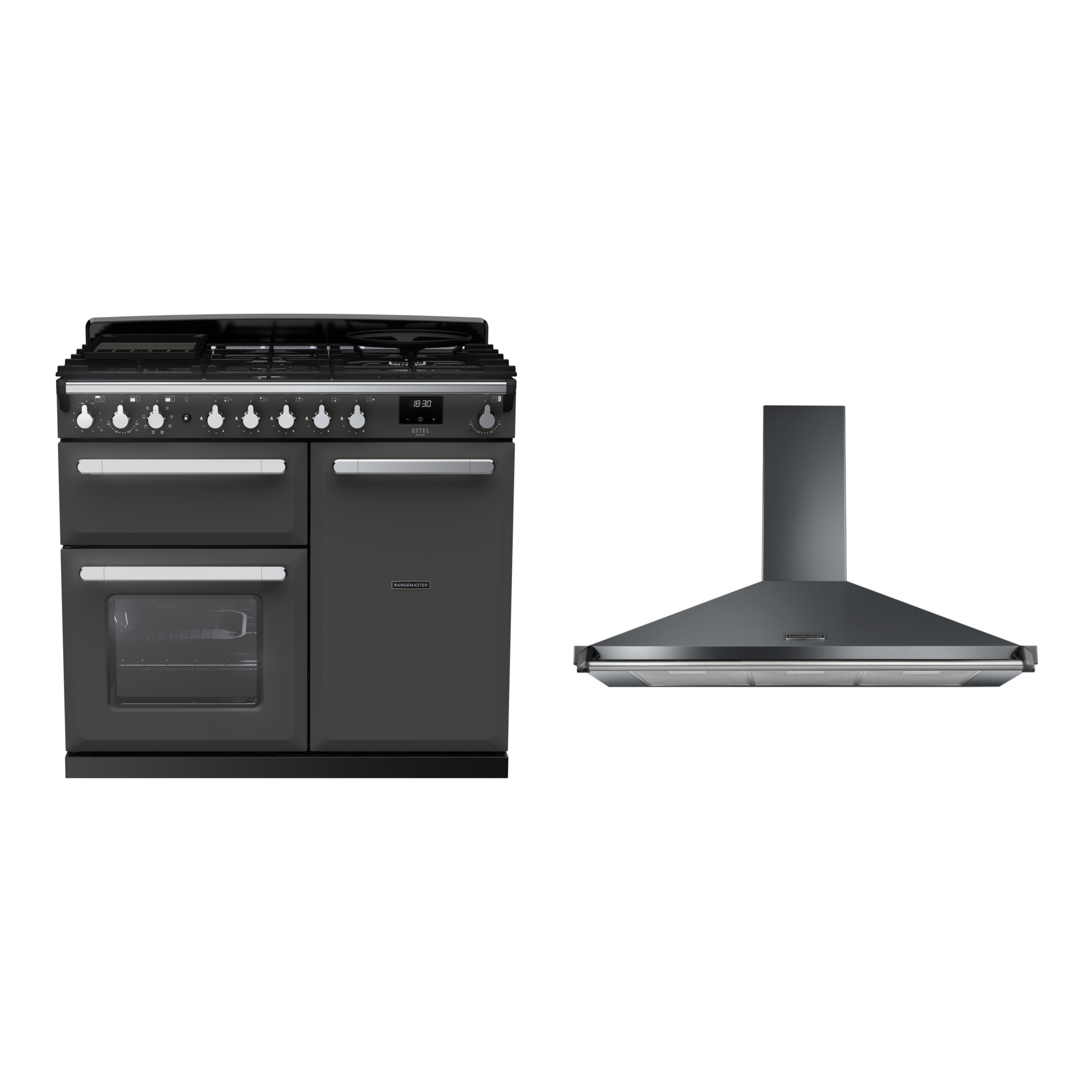 Rangemaster Estel Deluxe Dual Fuel Range Cooker & Hood Pack
