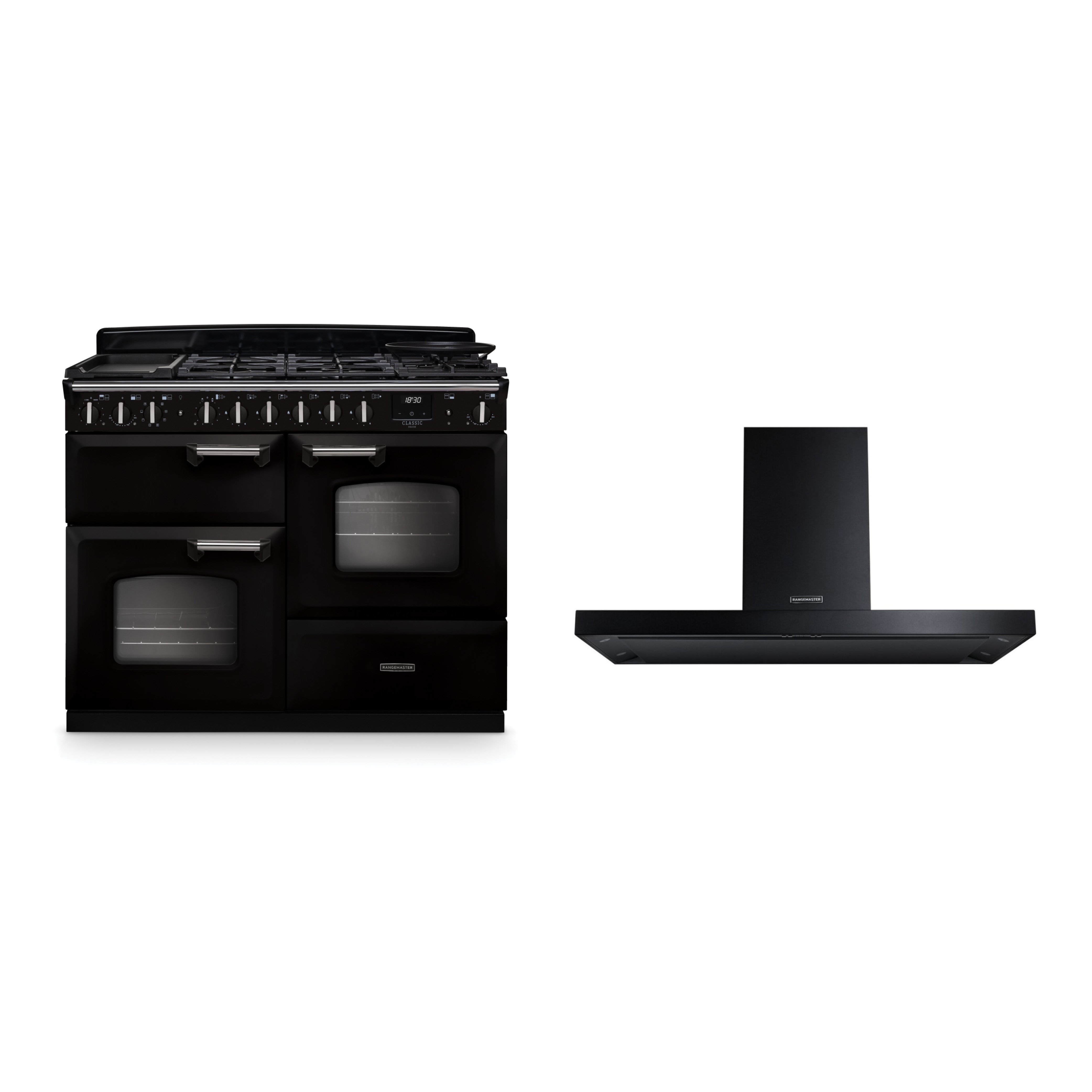 Rangemaster Classic Deluxe Dual Fuel Range Cooker & Hood Pack