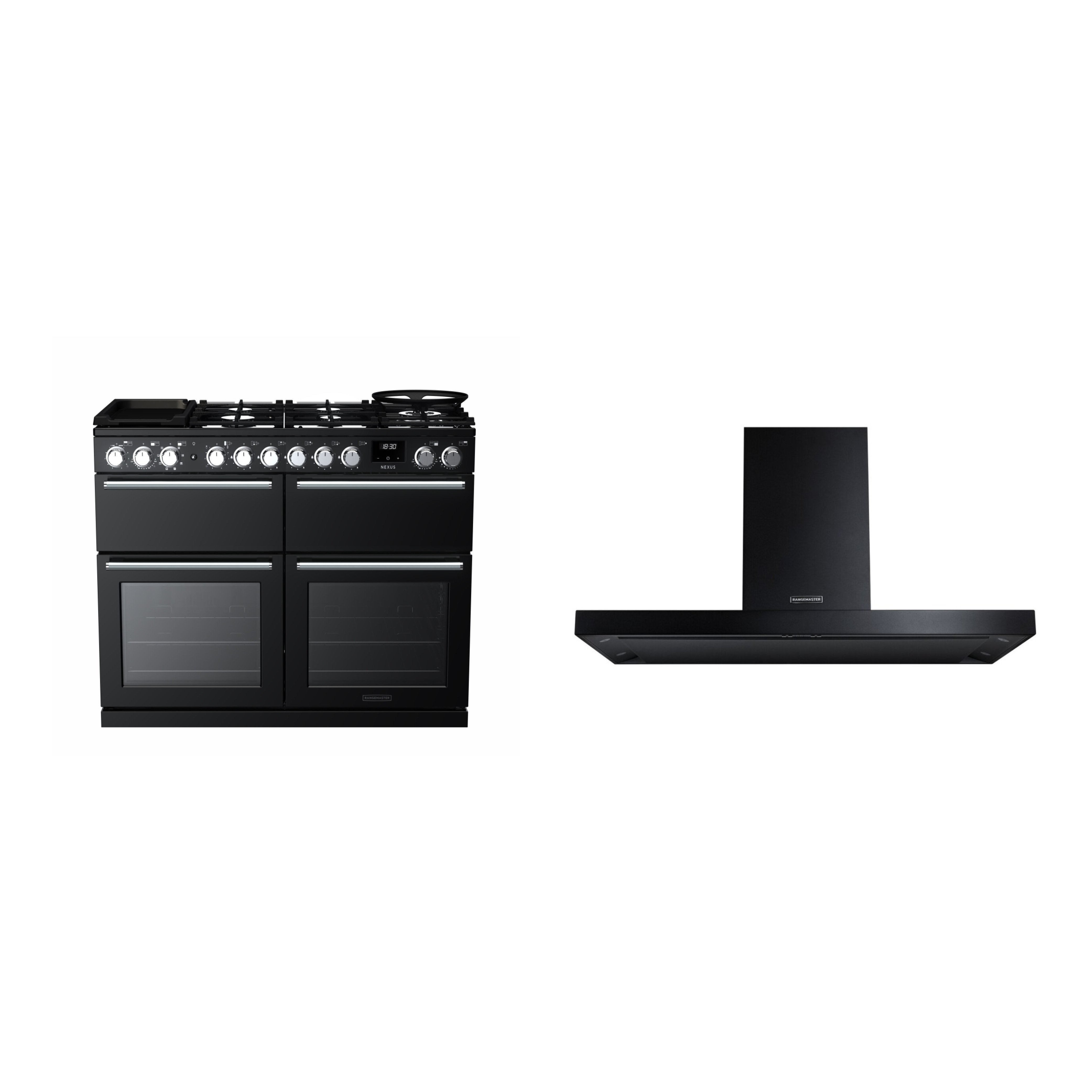 Rangemaster Nexus Deluxe Dual Fuel Range Cooker & Hood Pack