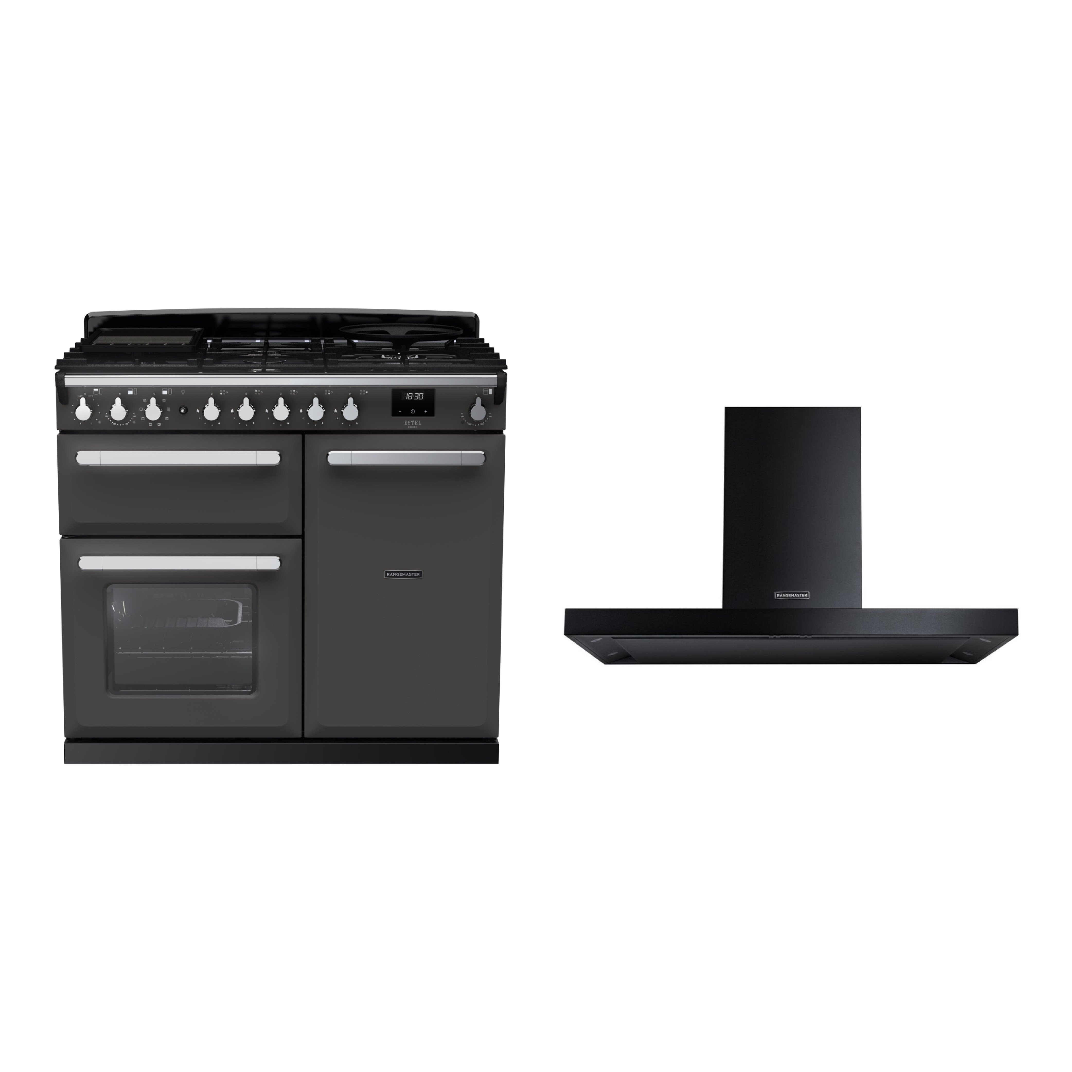 Rangemaster Estel Deluxe Dual Fuel Range Cooker & Hood Pack
