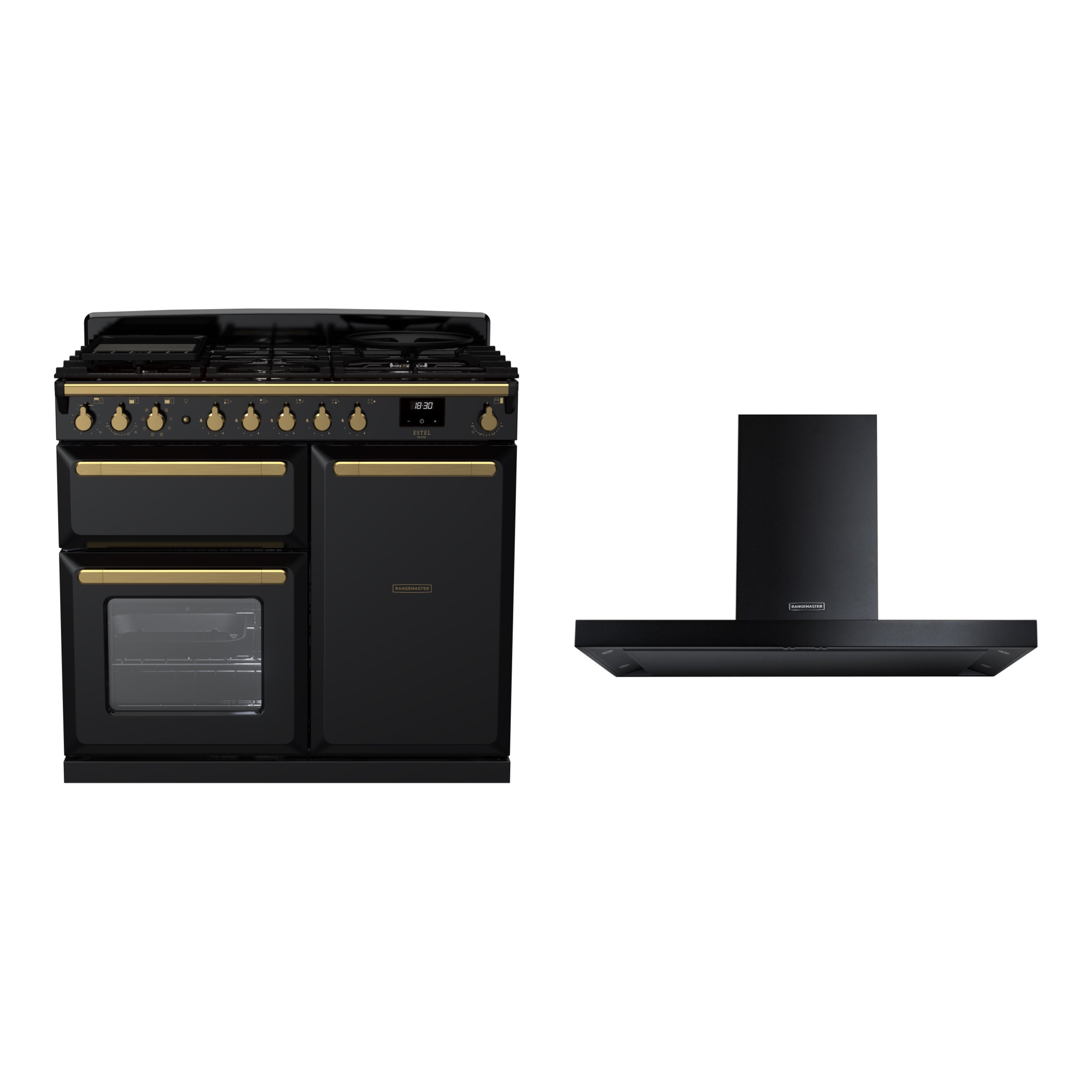 Rangemaster Estel Deluxe Dual Fuel Range Cooker & Hood Pack