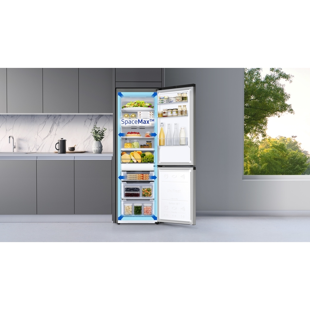 Samsung RB34C600ESA/EU Series 6 SpaceMax&trade; No Frost Fridge Freezer, 70/30, Silver, E Rated